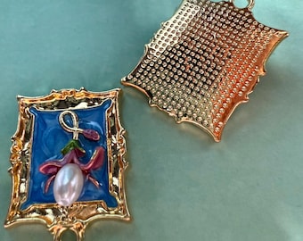 Vintage Flower Frame Pendant/ Charms
