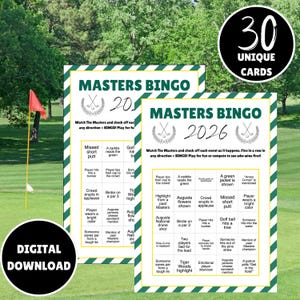 Masters Bingo imprimable 2026 – Jeux et activités amusants pour les Masters