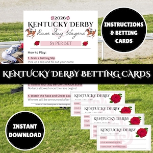 Kentucky Derby Betting Cards - Printable Betting Slips - Customizable or Ready-to-Print