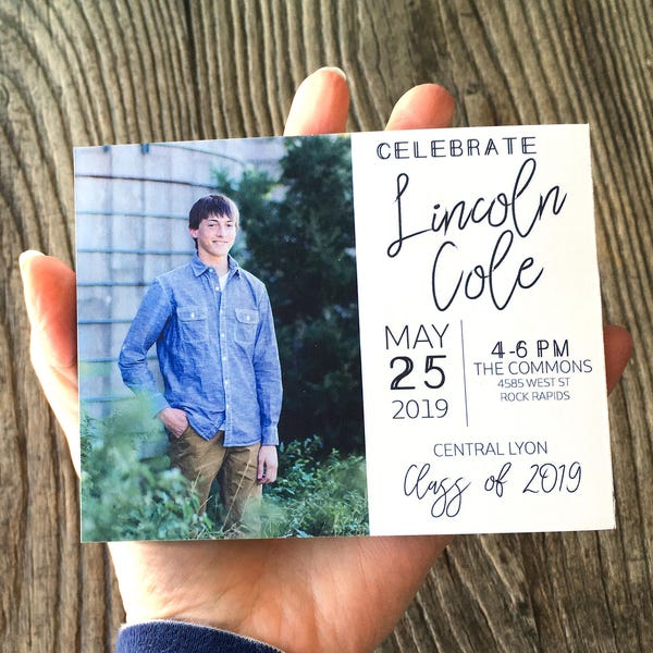 Graduation Tear Off Announcements  · Notepad printing option · Customize to your colors · Photo Graduation Invitations