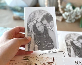 Boho Photo Wedding Invitation Suite · Natural Accordion Fold Wedding Invitations  · Eco Friendly Wedding Invitation (251)