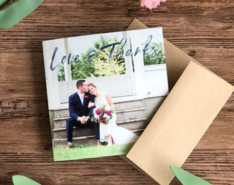 Watercolor Wedding Thank You Cards · 12 photo Thank You Card · Tri-Fold Custom Thank You Note (3)