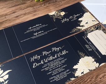 tri fold invitations etsy