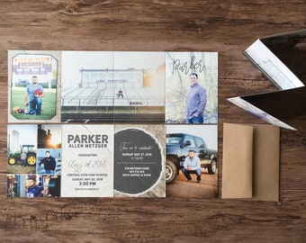folded graduation announcement etsy