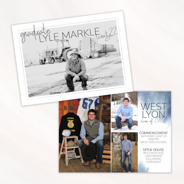 Blues Graduation Open House Announcements ·  Graduation Photo Invitations · 4 photos · Printable Cards