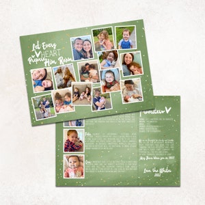 Laat elk hart hem voorbereiden Kamer - Kerst fotocollage en familie update kaart · Afdrukbare kerstkaarten