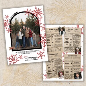 Cartão de Relatório Familiar Cartões de Natal · Arch Photo Cartões de Natal personalizados e exclusivos · Revisão do Ano