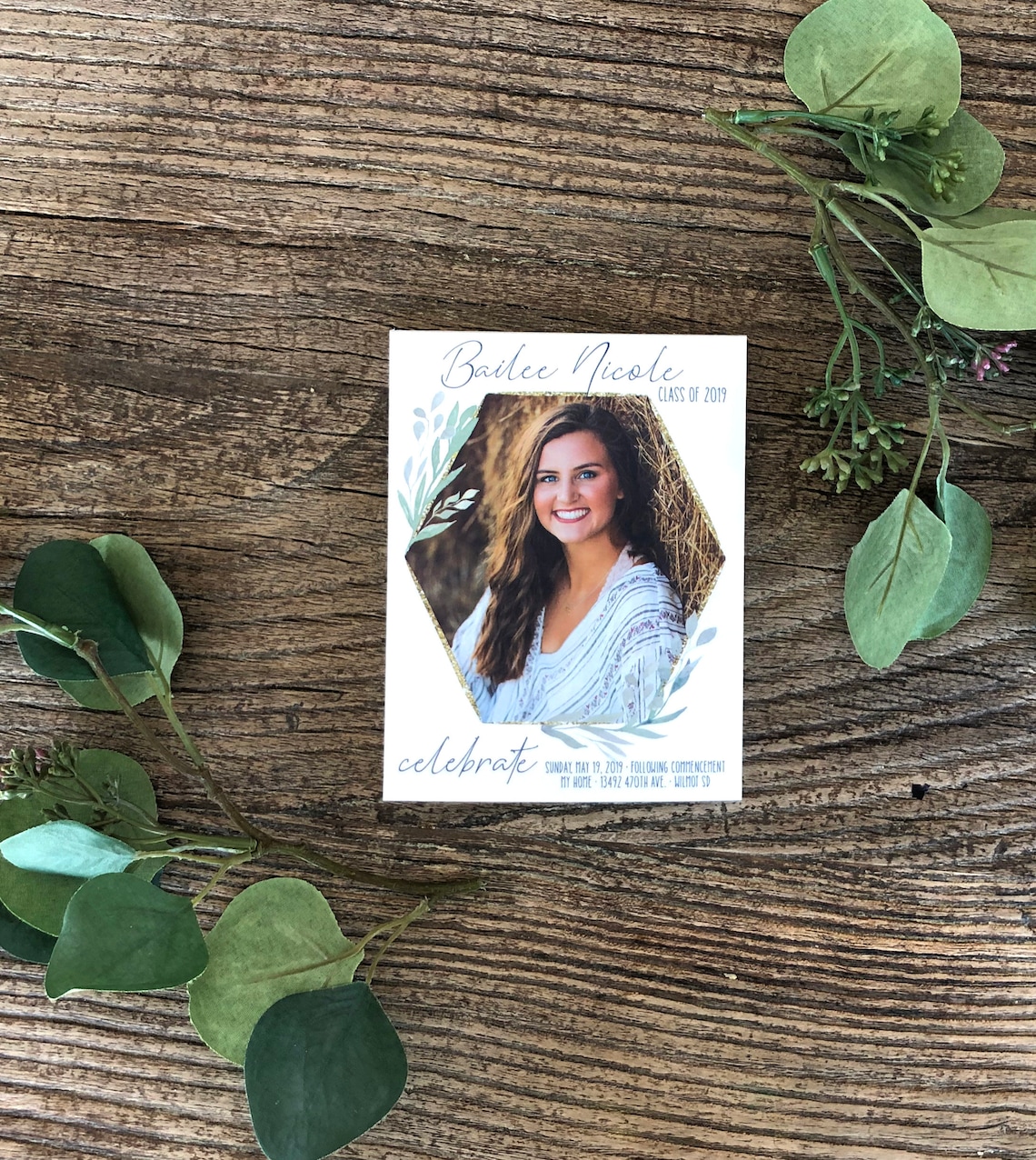 Greenery and Gold Graduation Notepad Tear off Invitations - Etsy