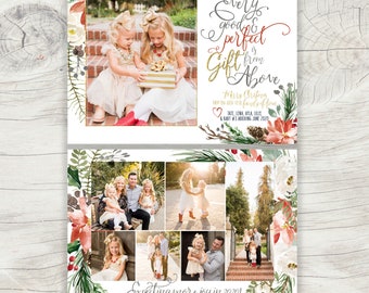 Every Good & Perfect Gift is from Above Christmas Cards · Announce your new baby or pregnancy · Floral Christmas card · 7 photos