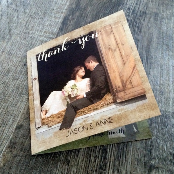 Preprinted Wedding Thank You Cards Etsy