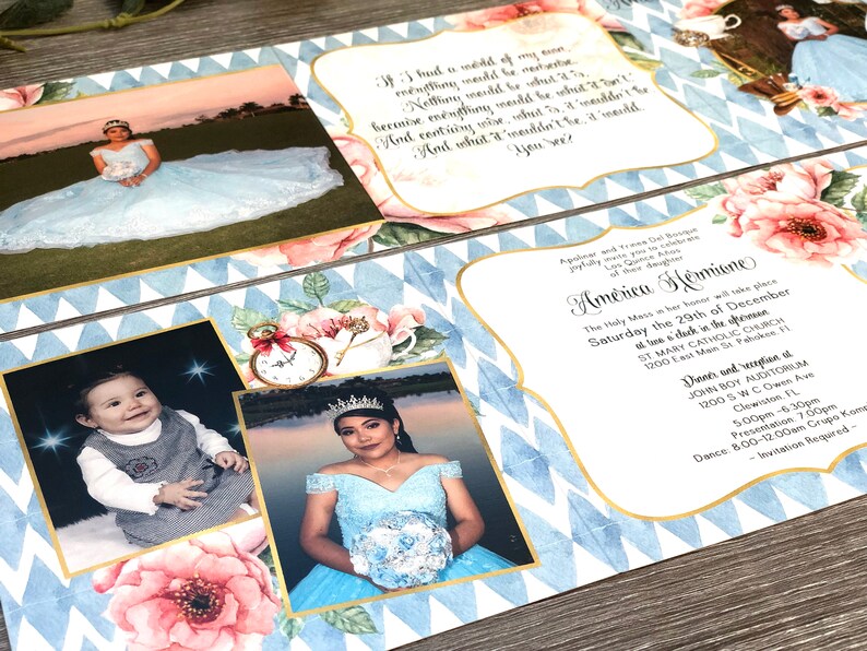 Alice in Wonderland Quinceañera Invitations Include Photos Etsy