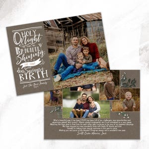 Cartões de Natal O Holy Night · Cartões de Natal Brown Family Update · Cartões de Natal cristãos com 6 fotos