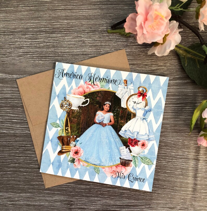 Alice in Wonderland Quinceañera Invitations Include Photos Etsy