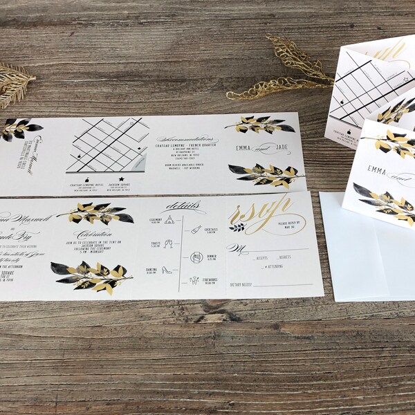 Tear off Rsvp Wedding Invitation Etsy