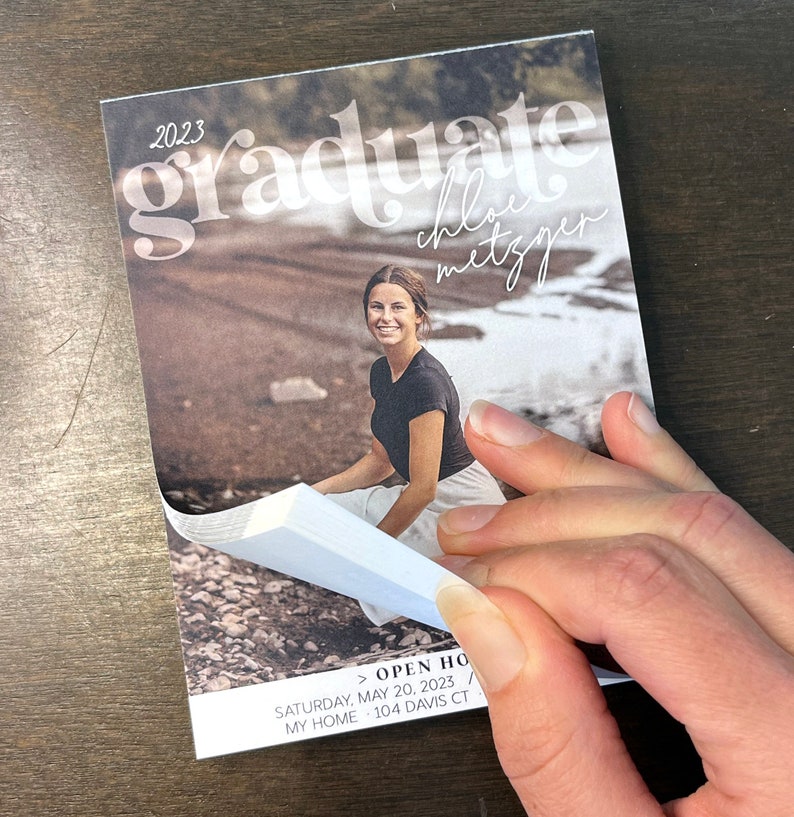 Modern & Fun Graduation Invitations Tear off Notepad · Full Photo · 1 ...