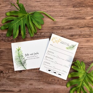 Destination Wedding Invitations Tropical Paradise Wedding Invites Folded, Custom Designed, All in One Wedding Invitation 236 image 9