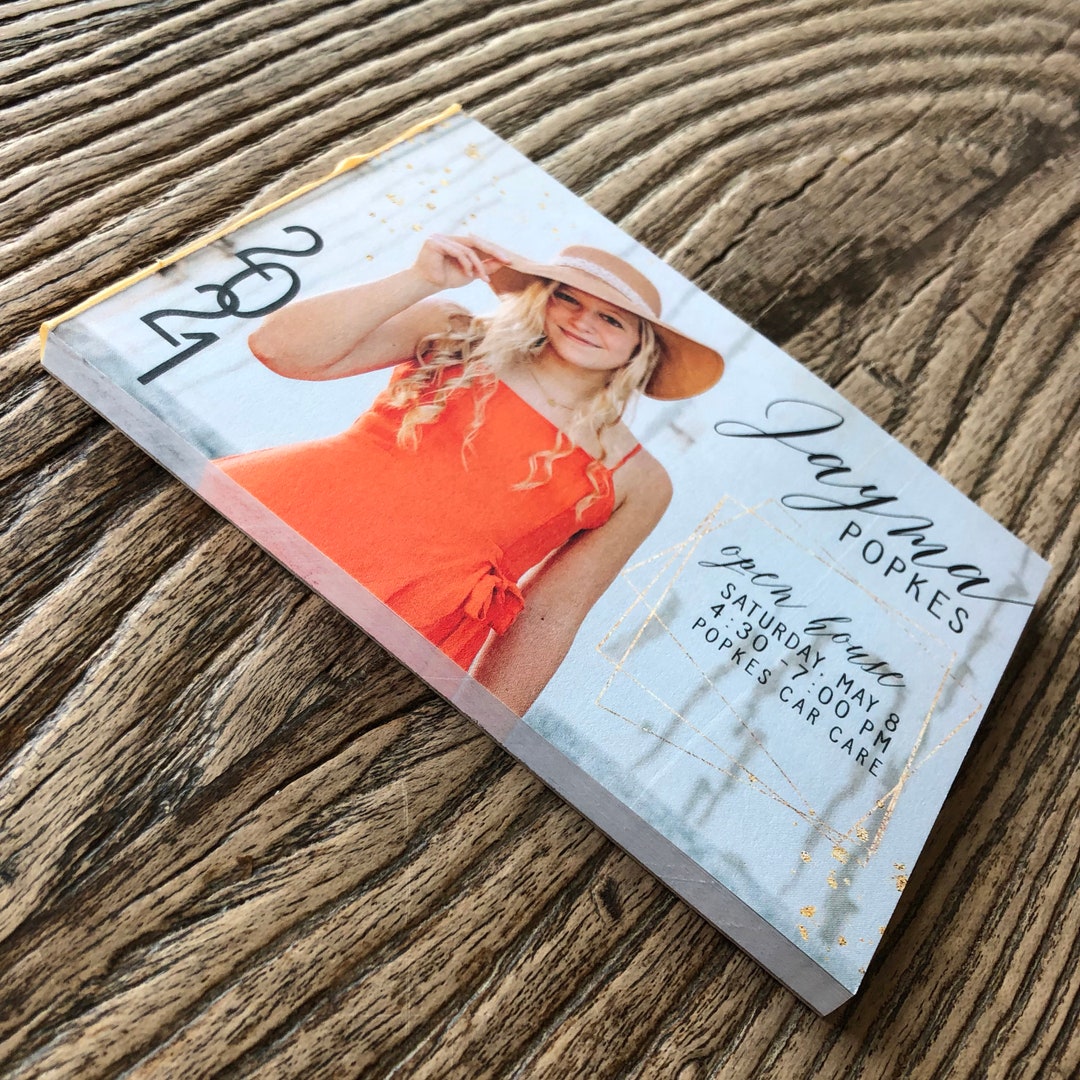 Photo Tear off Graduation Notepad Invitations · Big Photo Graduation ...