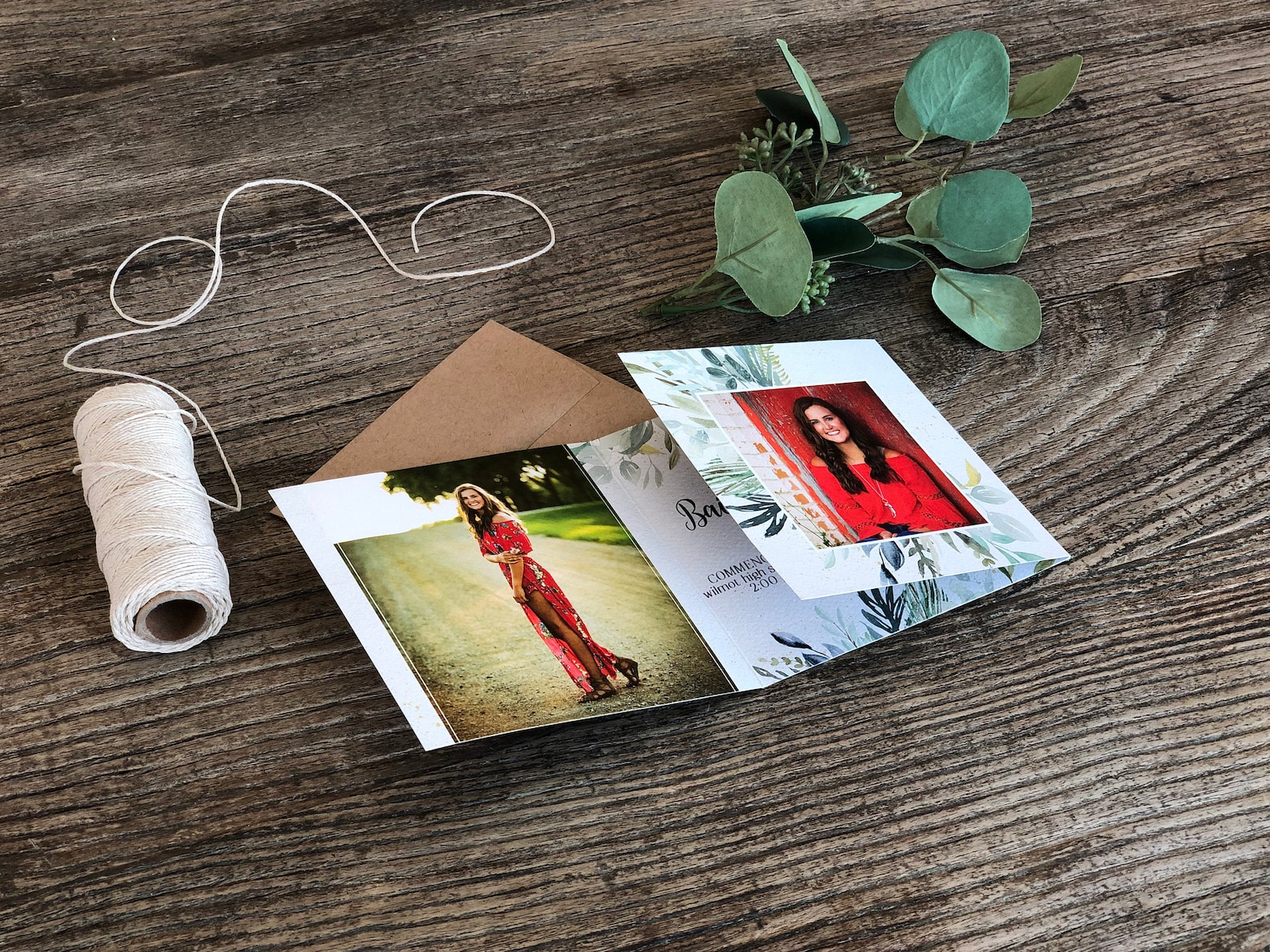 Greenery Tri-fold Graduation Announcements Invitations · Custom ...