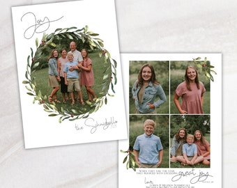 Great Joy Christmas Holiday Photo Cards · Greenery and Berry 5 photo Christmas Cards · Christian Christmas Card