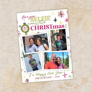 Tenha seus cartões de Natal SELFIE · Cartões de fotos de Natal · Cartões de fotos divertidos para impressão de Natal