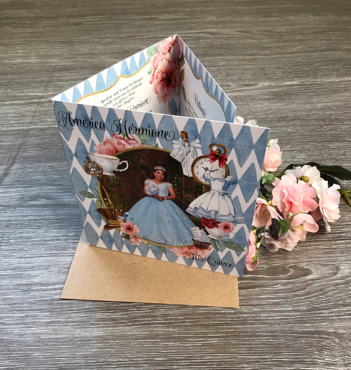 Alice in Wonderland Quinceañera Invitations Include Photos Etsy