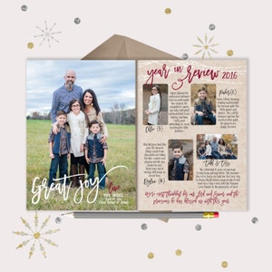 Great Joy Year in Review Christmas Card - 2 kant met familie-update