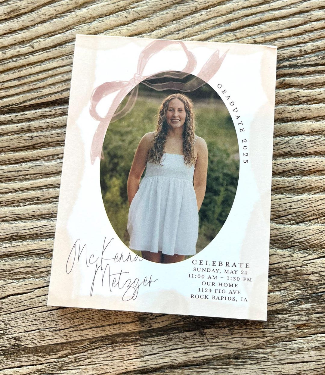Graduation Note Pad Design Bow Tear off Graduation Notepad Invitations · 1 Photo Graduation Party ...