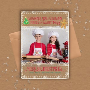 Carte de Noël sucrée · Je vous souhaite une saison remplie de douceur · Cartes photo avec biscuits de Noël · Cartes de vœux amusantes et uniques