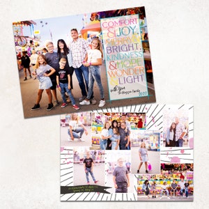 Tarjeta fotográfica navideña · Brillante, divertida, cómoda y alegre · Circo, feria o simplemente divertida foto familiar Tarjetas navideñas · Tarjetas imprimibles