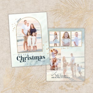 Cartões de Natal · Cartão de Natal de praia / Cartões de fotos de férias · Design personalizado
