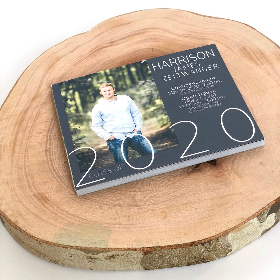 Modern Graduation Tear off Notepad Invitations 1 Photo Graduation Party