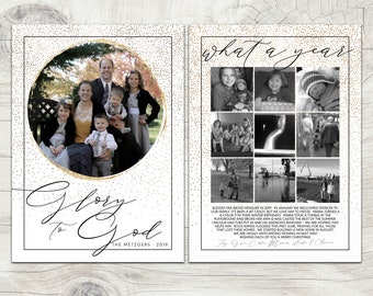 Christmas Cards · Black and Gold Glory to God Year in Review Christmas Photo Cards · include 10 photos and a family update