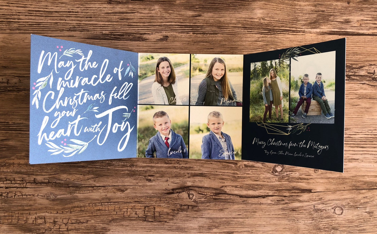 Trifold Christmas Cards Custom Designed to Your Photos and Etsy
