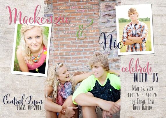 twins graduation announcement open