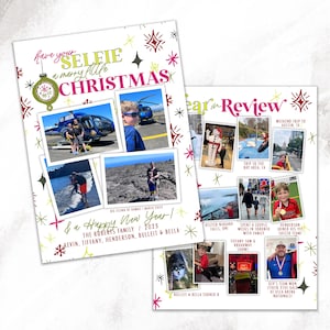 Kerstkaarten Jaaroverzicht · Prettige kerstdagen met je selfie · 16 foto-updatekaarten voor de feestdagen