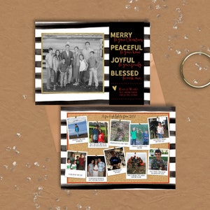 Kerstjaar in Review Card · Prikbord · 11 foto's en bijschriften om je jaar te markeren · Aangepaste kerstkaarten