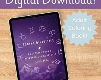 Zodiac Goddesses Coloring Book: Mandalas, Tarot, Astrology (Digital Download)