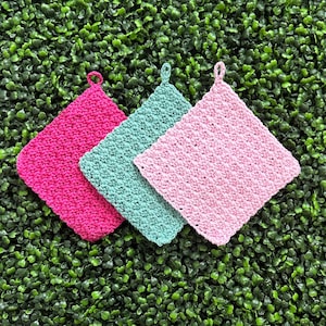 Handmade Crochet Washcloth Set – Reusable Cotton Face Cloth, Kitchen Dishcloth – Soft Eco Friendly Skincare Gift – Made to Order Available