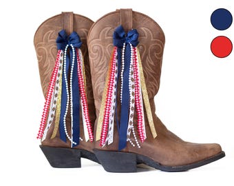 Arizona College GameDay Boot Bow | Navy and Red Boot Bows | College GameDay Boot Bow Accessory | Arizona GameDay
