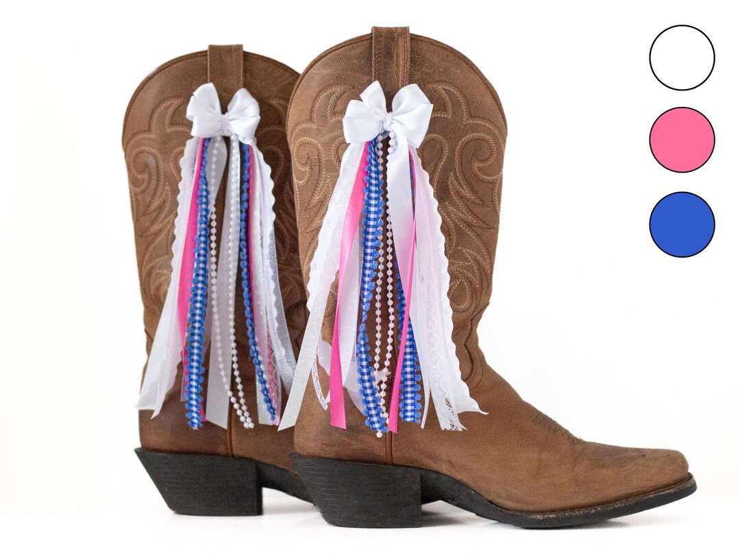 Boot Rivbons For Megan Megan Country Concert Boot Bows | White, Pink, and Blue Boot Bows ...