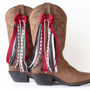 Garnet and Black College GameDay Boot Bows | GameDay Accessory