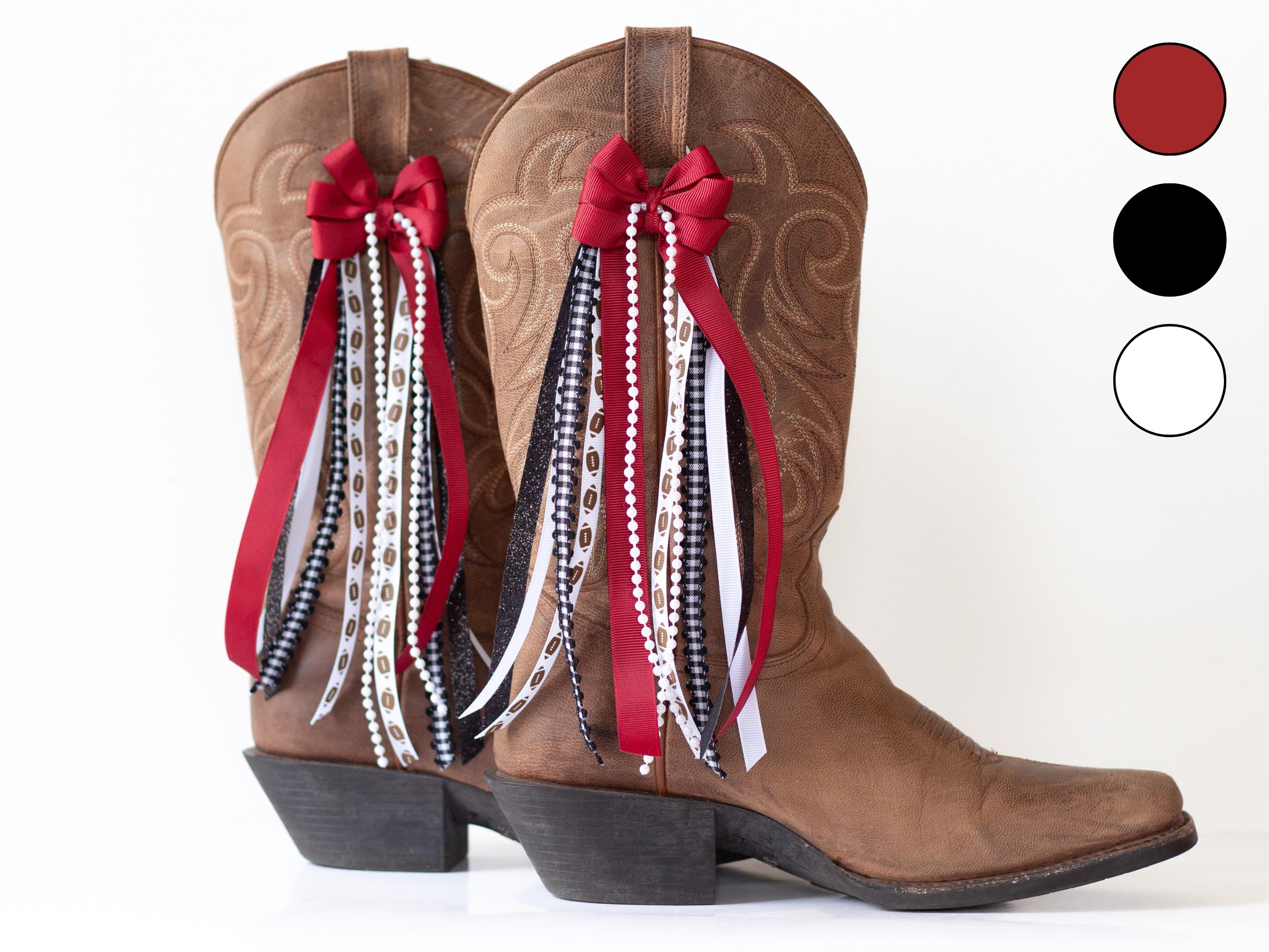 South Carolina College GameDay Boot Bows | Garnet and Black Boot Bows | Game-day Accessory | South Carolina Game-day