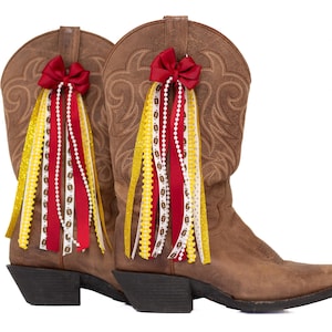Lazos para botas GameDay de Arizona College / Lazos para botas GameDay en granate y dorado / Accesorio universitario (par)