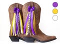 Louisiana College GameDay Boot Bows | Purple and Yellow Gold Boot Bows | Game-day Accessory | Louisiana Game-day