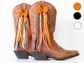 Oklahoma College GameDay Boot Bows | Orange and Black Boot Bows | Game-day Accessory | Oklahoma Game-day