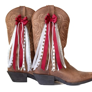 Maroon and Gray College GameDay Boot Bows | GameDay Accessory