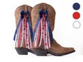 America / USA Boot Bows | Navy Red and White Boot Bows | Country Concert America Boot Accessory | 4th of July Boot Bows