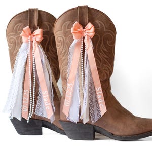 Custom Monogramed Wedding Boot Bows | Wedding and Bachelorette Boot Accessory | Wedding Reception Boot Bows