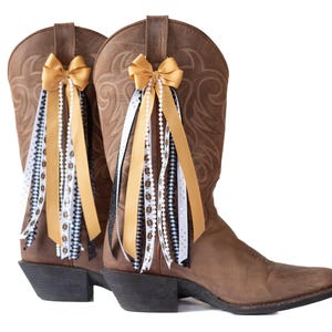 North Carolina College GameDay Boot Bows | Gold and Black Boot Bows | Game-day Accessory