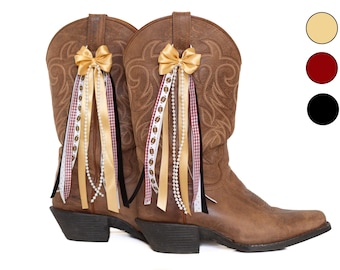 Florida GameDay FanPack | 2 Pairs of Garnet and Gold Boot Bows | Game-day Accessory | Florida Game-day